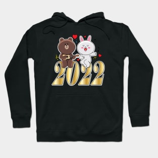 Brown Bear Cony Bunny Rabbit New Year 2022 Hoodie